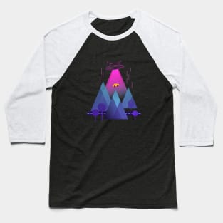 Alien Ship abducting a Car Baseball T-Shirt